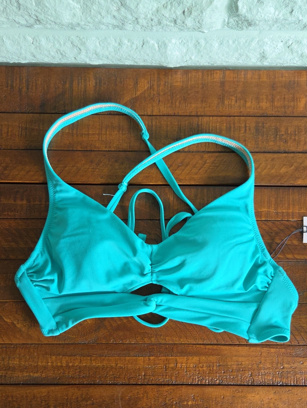 Nwt Shade & Shore Teal Blue Bikini Top Size 32B